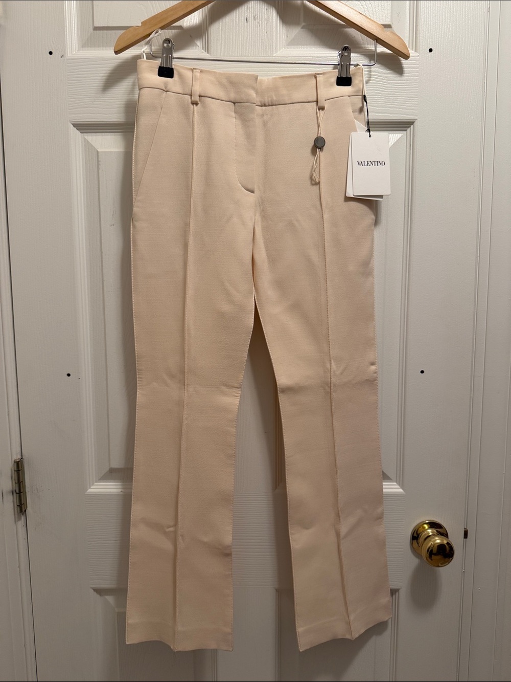 Valentino Wool Cream Boot-Cut Trousers NWT